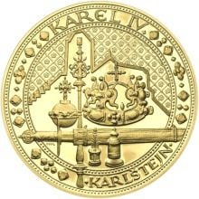Nejkrásnější medailón IV. - Karlštejn 2 Oz zlato Proof