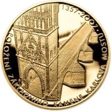 Sada zlatého dukátu a strieborného odražku Karlův most - b.k.