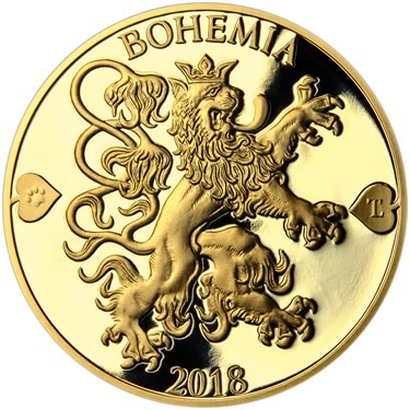 Náhled Reverzní strany - 2018 - Proof - Česká heraldika. Lev. - 2 dukát Au