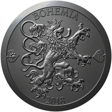 Náhled Reverzní strany - 2018 - patina - Česká heraldika. Lev. - 1 dukát Ag