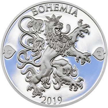 Náhled Reverzní strany - 2019 - Proof - Česká heraldika. Lev. - 10 dukát Ag