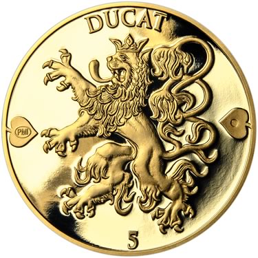 Náhled Averzní strany - 2020 - Proof  - Česká heraldika. Lev. - 5 dukát Au