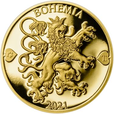 Náhled Reverzní strany - 2021 - Proof - Česká heraldika. Lev. - 1 dukát Au