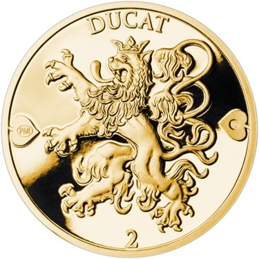 Náhled Reverzní strany - 2022 - Proof - Česká heraldika. Lev. - 2 dukát Au