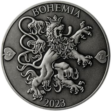 Náhled Averzní strany - 2023 - patina - Česká heraldika. Lev. - 5 dukát Ag