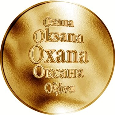 Náhled Averzní strany - Slovenská jména - Oxana - velká zlatá medaile 1 Oz