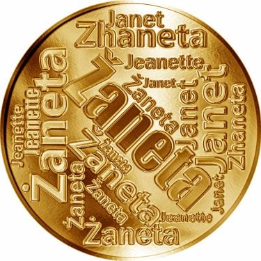 Náhled Averzní strany - Česká jména - Žaneta - velká zlatá medaile 1 Oz