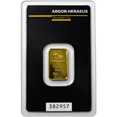 Náhled Averzní strany - Argor Heraeus SA 5 gramů - Investiční zlatý slitek